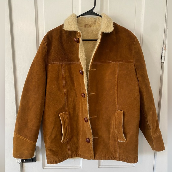 Silton Other - Vintage silton peak 8 suede leather Sherpa wool lined heavy jacket winter coat